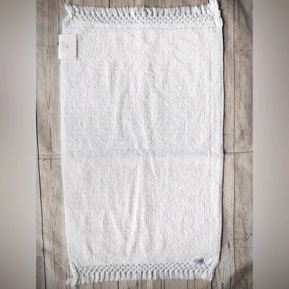 🎁Piscatextil Cotton Collection Bath Mat with Embroidery & Tassels (24